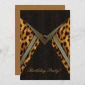 Invitation Modèle d'invitation pour une fête au thème léopard (Devant / Derrière)