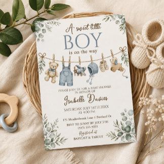 Invitation Modèle d'invitation pour une fête de bébé garçon
