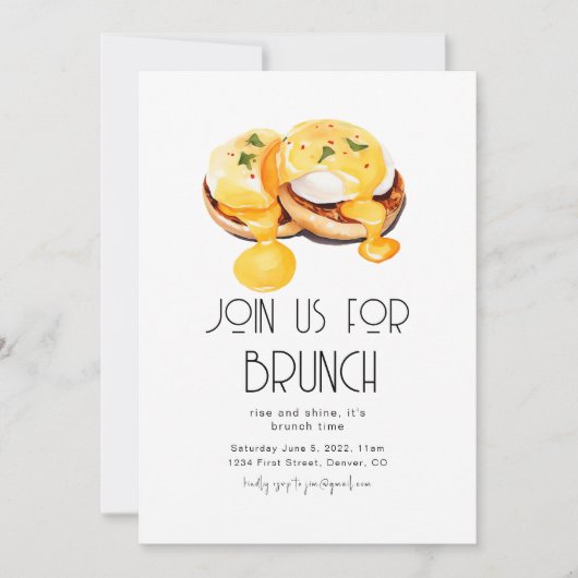 Invitation Modèle d'invitation pour une fête de brunch (Devant)