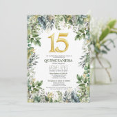 Invitation Modèle d'invitation Quinceañera de verdure (Debout devant)