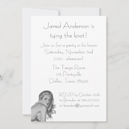 Invitation Modèle d'invitation Retro Bachelor Party (Dos)