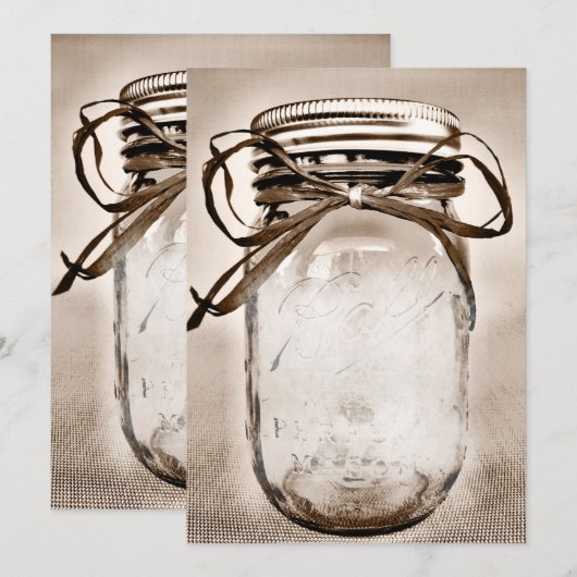 Invitation Modèle d'invitation rustique vierge en pot de maço (Devant / Derrière)