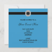 Invitation Modèle d'invitation sarcelle noire pour toutes occ (Dos)