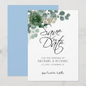 Invitation Modèle d'invitation "Save the Date" à la verdure (Devant / Derrière)