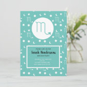 Invitation Modèle d'invitation signe du zodiaque Scorpion eau (Debout devant)