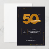 Invitation Modèle d'invitation simple pour 50e anniversaire d (Devant / Derrière)