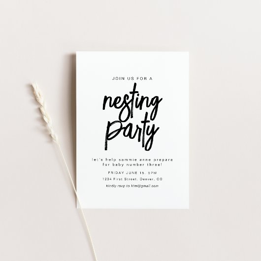 Invitation Modèle d'invitation simple pour une fête de nidifi