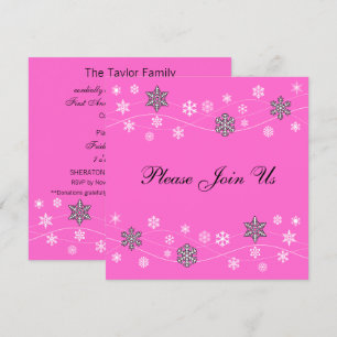 Invitation Modèle d'invitation Stylish Black Snowflakes