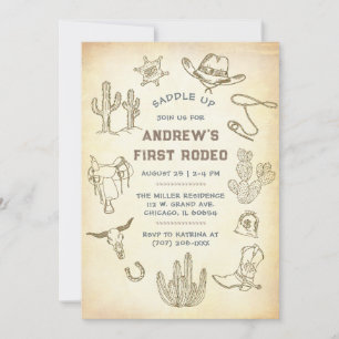 Invitation Modèle d'invitation vintage pour premier rodéo