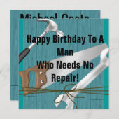 Invitation MODÈLE d'invitations des outils des hommes (Devant / Derrière)