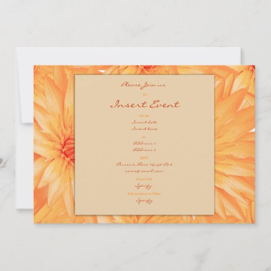 Invitation Modèle d'invitations - lillies oranges (Devant)