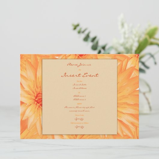 Invitation Modèle d'invitations - lillies oranges (Debout devant)