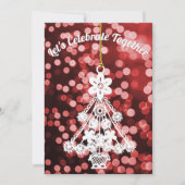 Invitation Modèle d'ornement d'arbre de Noël blanc avec flou (Devant)