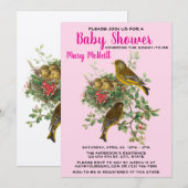Invitation Modèle du Baby shower de nid d'oiseaux (Devant / Derrière)