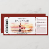 Invitation Modèle du billet cadeau de nuit de surprise (Devant / Derrière)