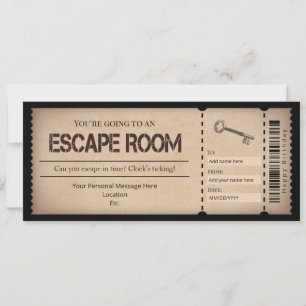 Invitation Modèle du bon cadeau Escape Room
