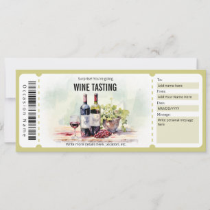 Invitation Modèle du certificat cadeau de dégustation de vin