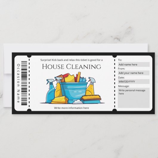 Invitation Modèle du certificat cadeau de nettoyage de maison (Devant)