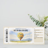 Invitation Modèle du certificat cadeau pour le vol à ballon c (Debout devant)