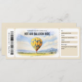 Invitation Modèle du certificat cadeau pour le vol à ballon c (Devant / Derrière)