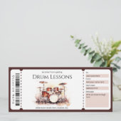 Invitation Modèle du certificat-cadeau Surprise Drum Lessons (Debout devant)