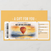 Invitation Modèle du certificat cadeau surprise Hot Air Ballo (Devant / Derrière)