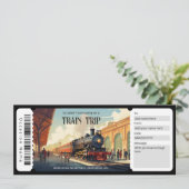 Invitation Modèle du certificat-cadeau surprise Train Ticket (Debout devant)