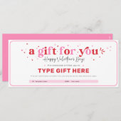 Invitation Modèle du chèque-cadeau de la Saint-Valentin (Devant / Derrière)