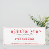 Invitation Modèle du chèque-cadeau de la Saint-Valentin (Debout devant)