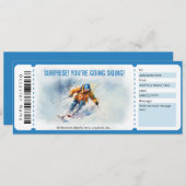 Invitation Modèle du chèque-cadeau surprise Skiing (Devant / Derrière)