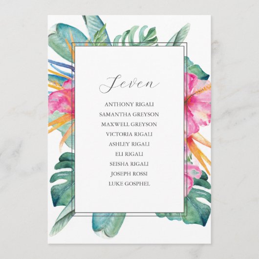 Invitation Modèle du tableau de mariage de destination (Devant)