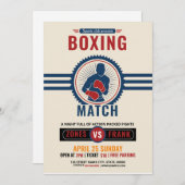 Invitation Modèle du tournoi de boxe (Devant / Derrière)