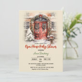 Invitation modèle éditable de maison ouverte de Noël shower b (Debout devant)