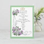 Invitation modèle élégante roses blanches (Debout devant)