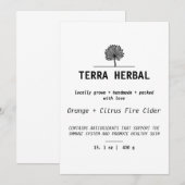 Invitation Modèle Étiquette de produits agricoles (Devant / Derrière)