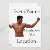 Invitation Modèle Fitness Homme Thunder_Cove (Devant / Derrière)