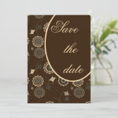 Invitation Modèle floral classique Brown Enregistrer la date (Debout devant)