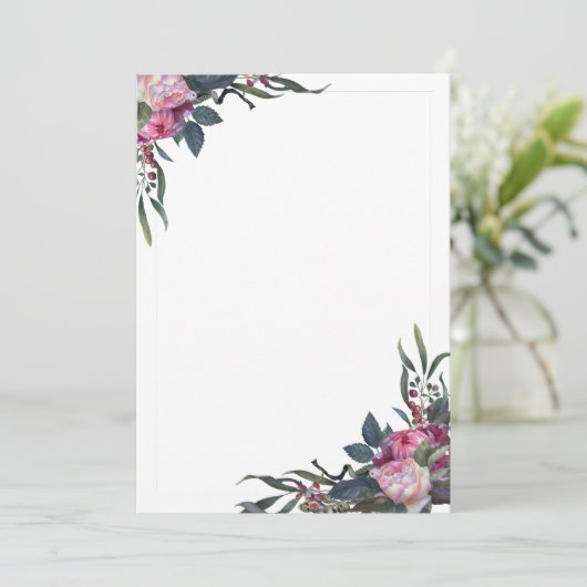 Invitation Modèle Floral Corners (Debout devant)