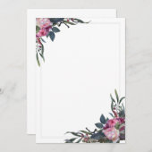 Invitation Modèle Floral Corners (Devant / Derrière)