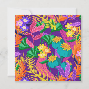 Invitation Modèle floral exotique coloré-23148