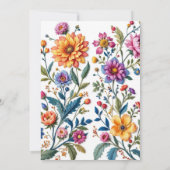 Invitation Modèle Floral mexicain Baby shower de broderie (Dos)