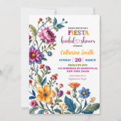 Invitation Modèle Floral mexicain Fête des mariées de broderi (Devant)