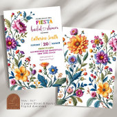 Invitation Modèle Floral mexicain Fête des mariées de broderi