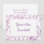 Invitation Modèle floral rose Chintz (Devant / Derrière)