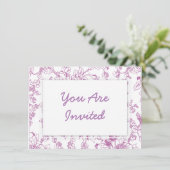 Invitation Modèle floral rose Chintz (Debout devant)