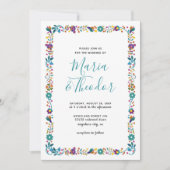 Invitation Modèle floral simple Mariage de style mexicain (Devant)