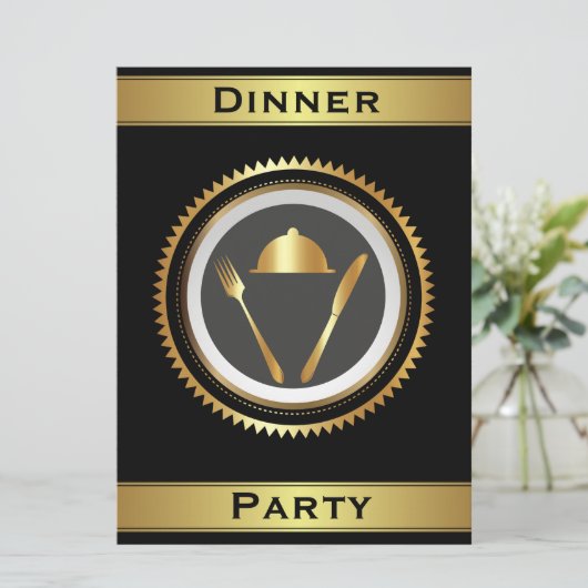 Invitation Modèle formel d'invitation de dîner (Debout devant)