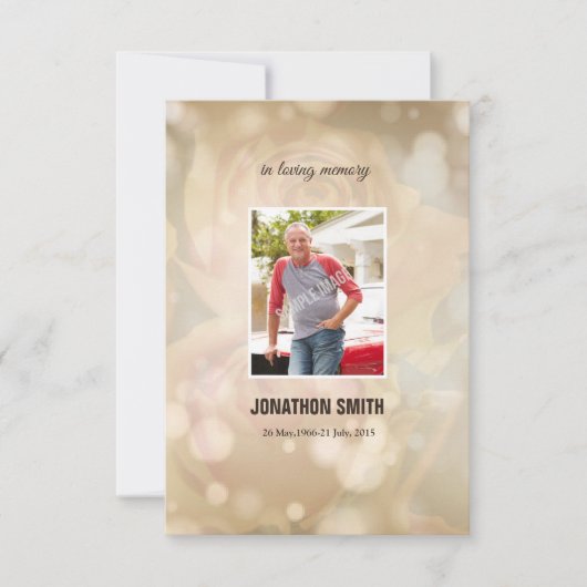 Invitation Modèle funéraire commémoratif (Devant)