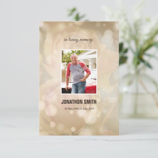 Invitation Modèle funéraire commémoratif (Debout devant)
