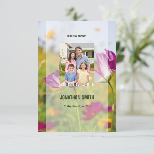 Invitation Modèle funéraire imprimable (Debout devant)